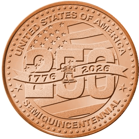 America 250 Semiquincentennial Round β front