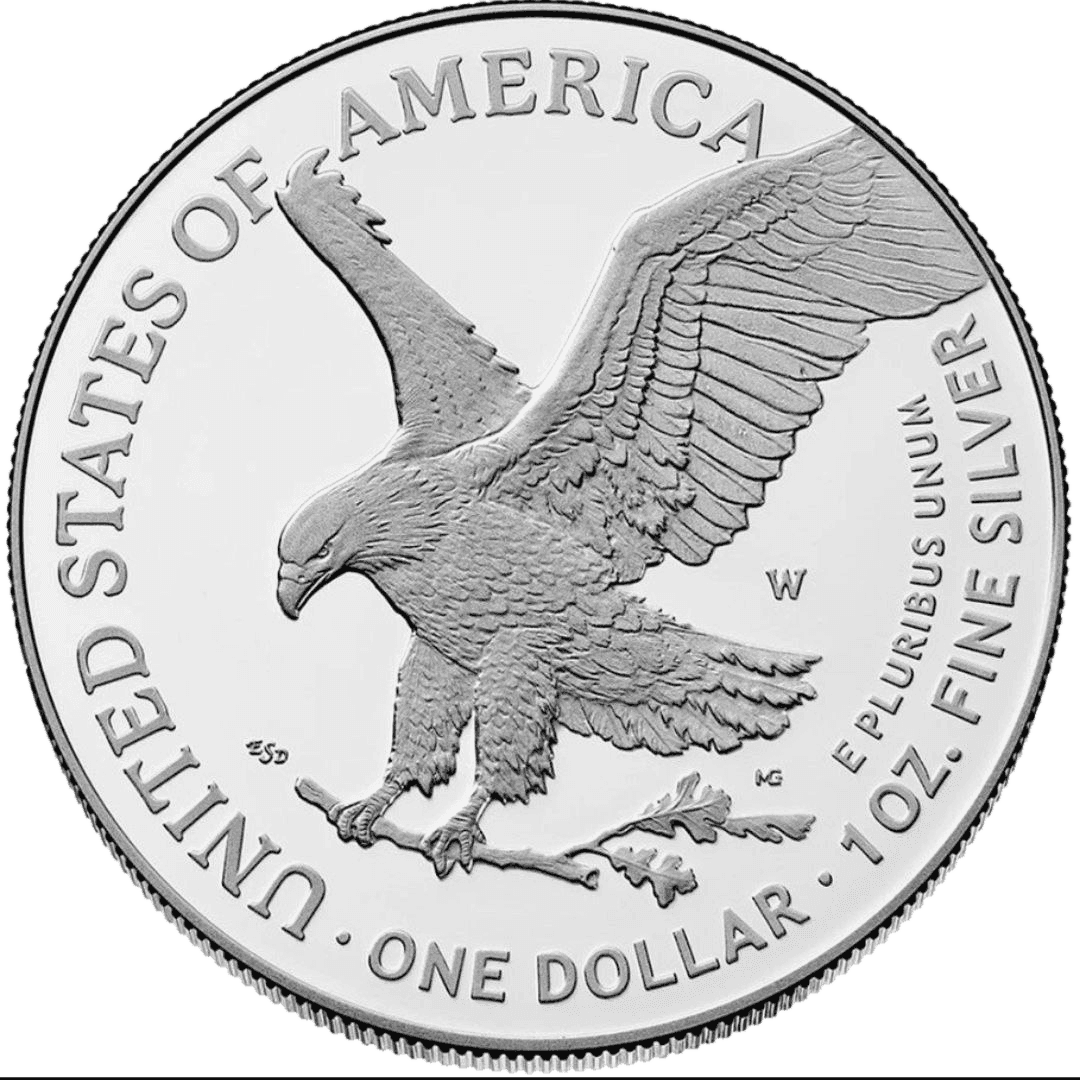 2025-W American Silver Eagle — Laser Engraved Privy Mark — back