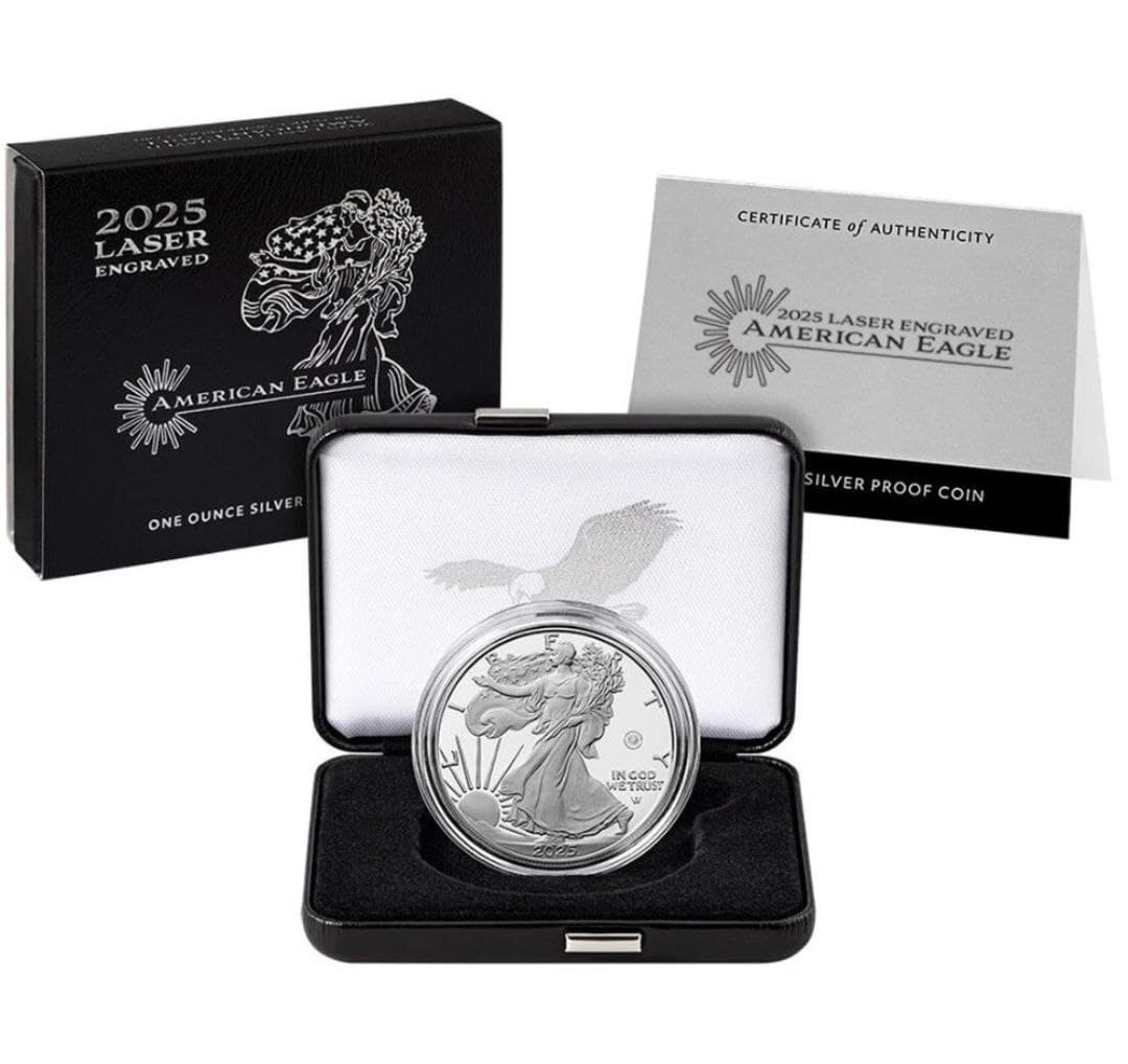 2025-W American Silver Eagle — Laser Engraved Privy Mark — As Shipped