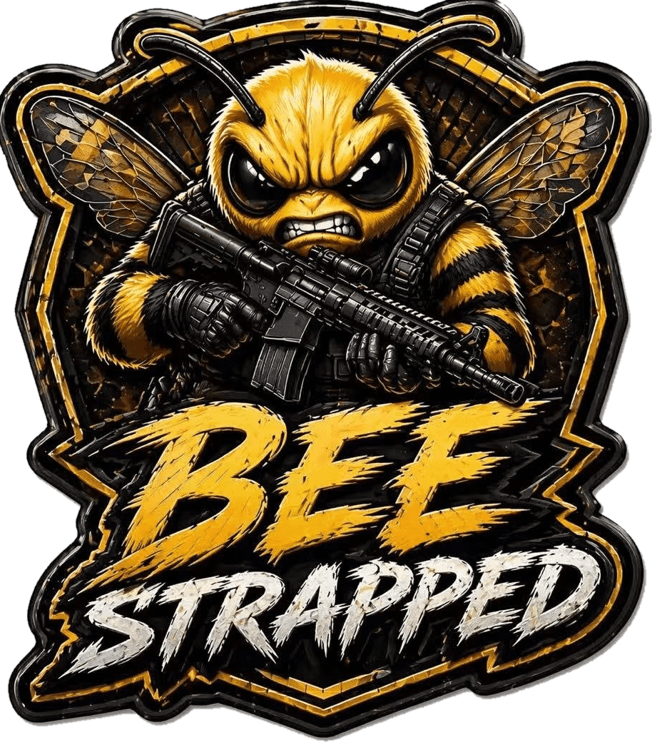 Bee Strapped 1 oz Copper β Shaped Round β front