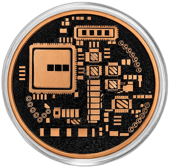 Bitcoin 1 AVDP oz .999 Fine Copper Round — back