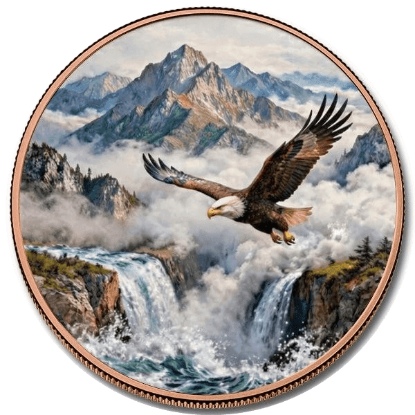 5 AVDP oz Copper Round β Eagle & Mountain β front