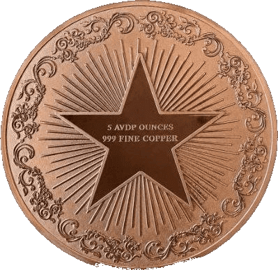 Prismatic Dragon 5 AVDP oz Copper Round — back