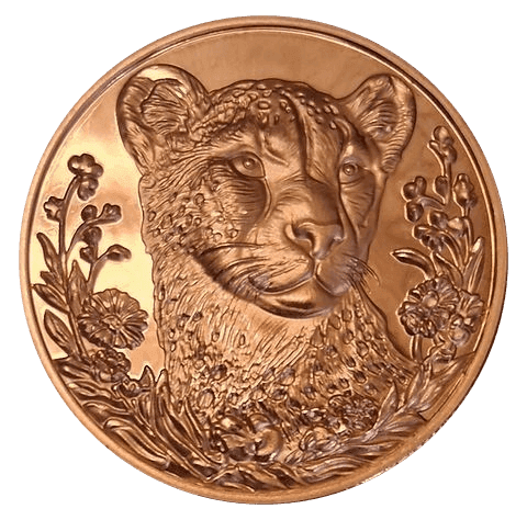 Animal Portrait 1 Troy oz Copper Rounds — 4-Coin Set — Cougar