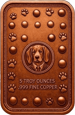 Dogs Playing Pool 5 oz Copper Bar — back