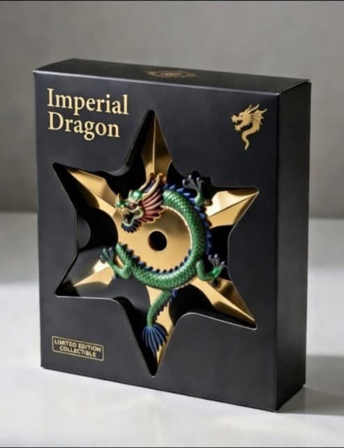 Imperial Dragon 2 oz Ninja Star — Series 1 (Green Edition, Gold Gilded) — In Box