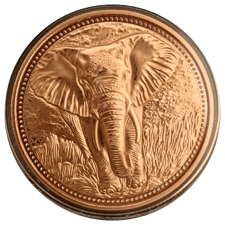 Animal Portrait 1 Troy oz Copper Rounds — 4-Coin Set — Elephant