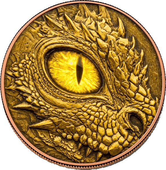 Golden Dragon 5 oz Colorized Round — back