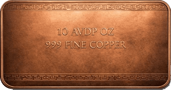Great Wall of China 10 oz Colorized Copper Bar — back