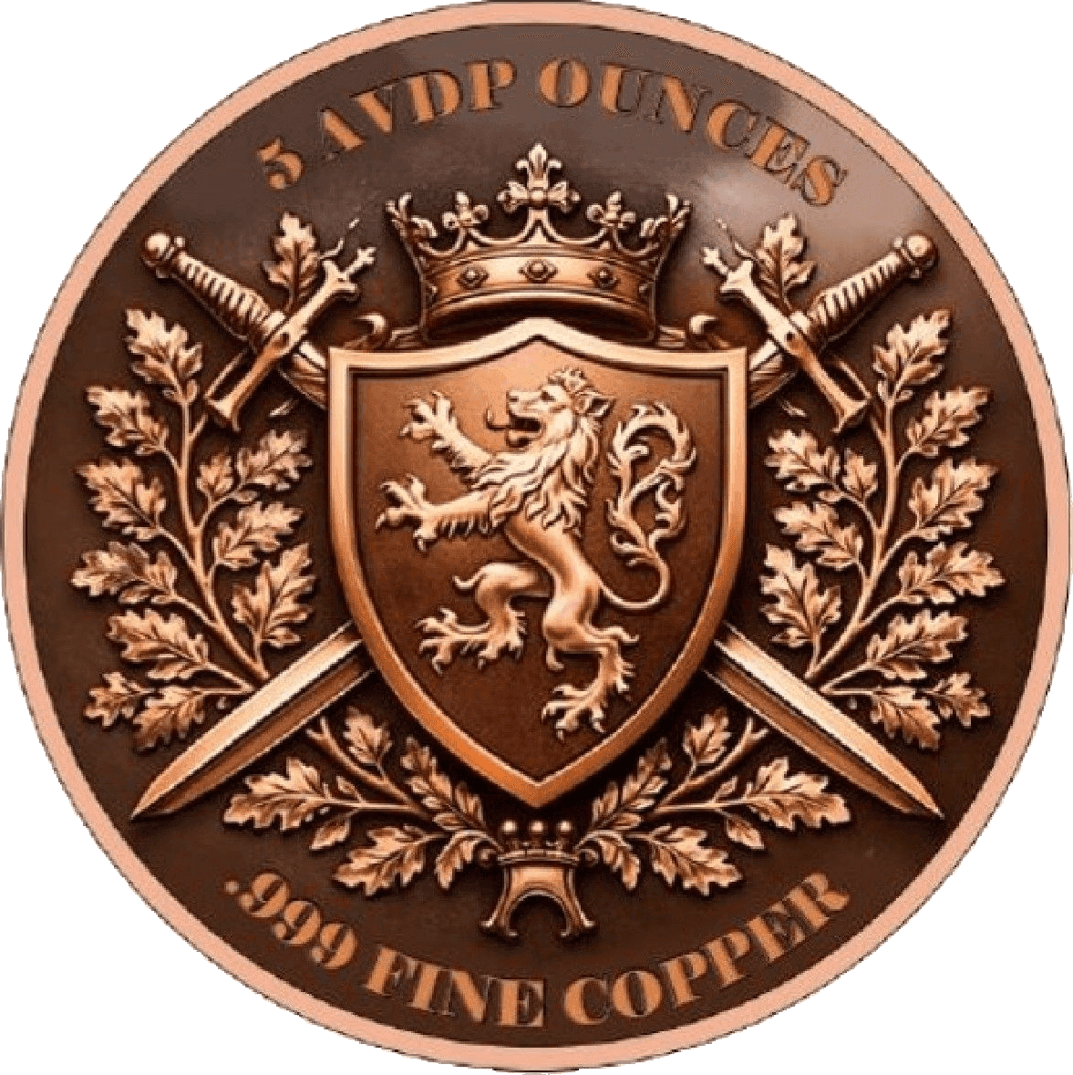 Knight's Charge 5 oz Colorized Copper Round — back