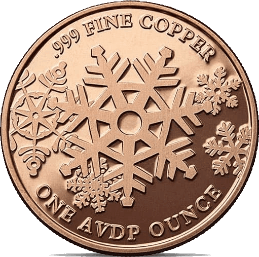 Let It Snow 1 oz Copper Round — back