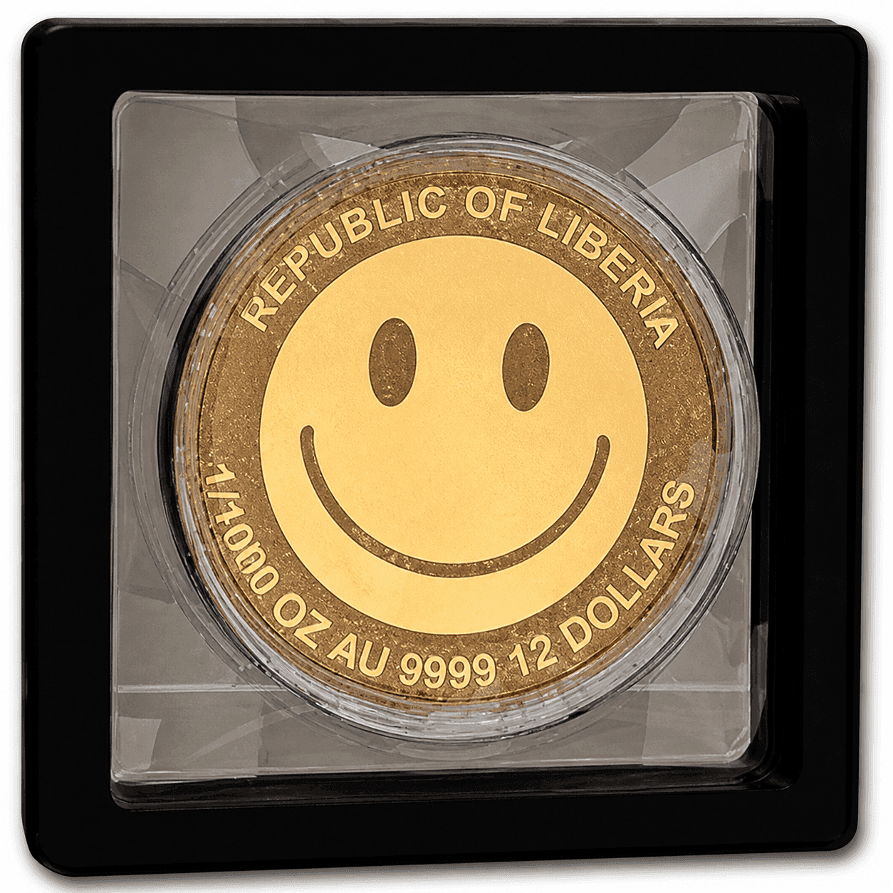 2026 Liberia 1/1000 oz Gold Smiley Round — In Capsule