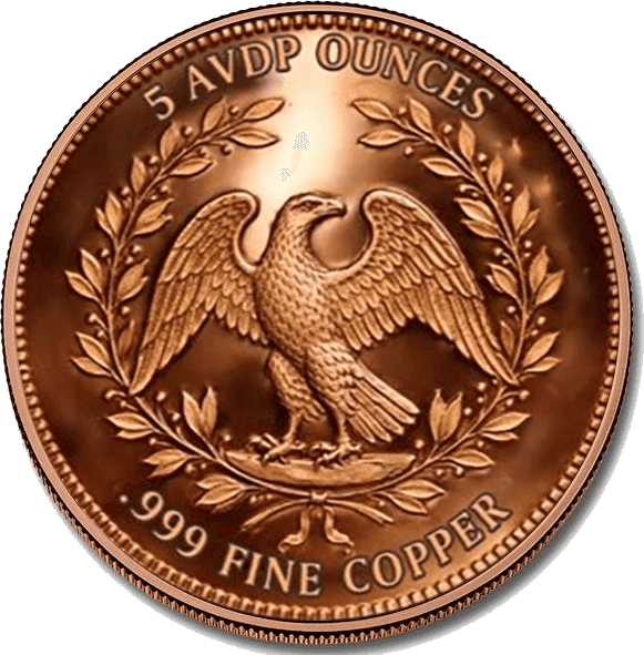 Flowing Hair Liberty 5 oz Colorized Copper Round — 1794 — back