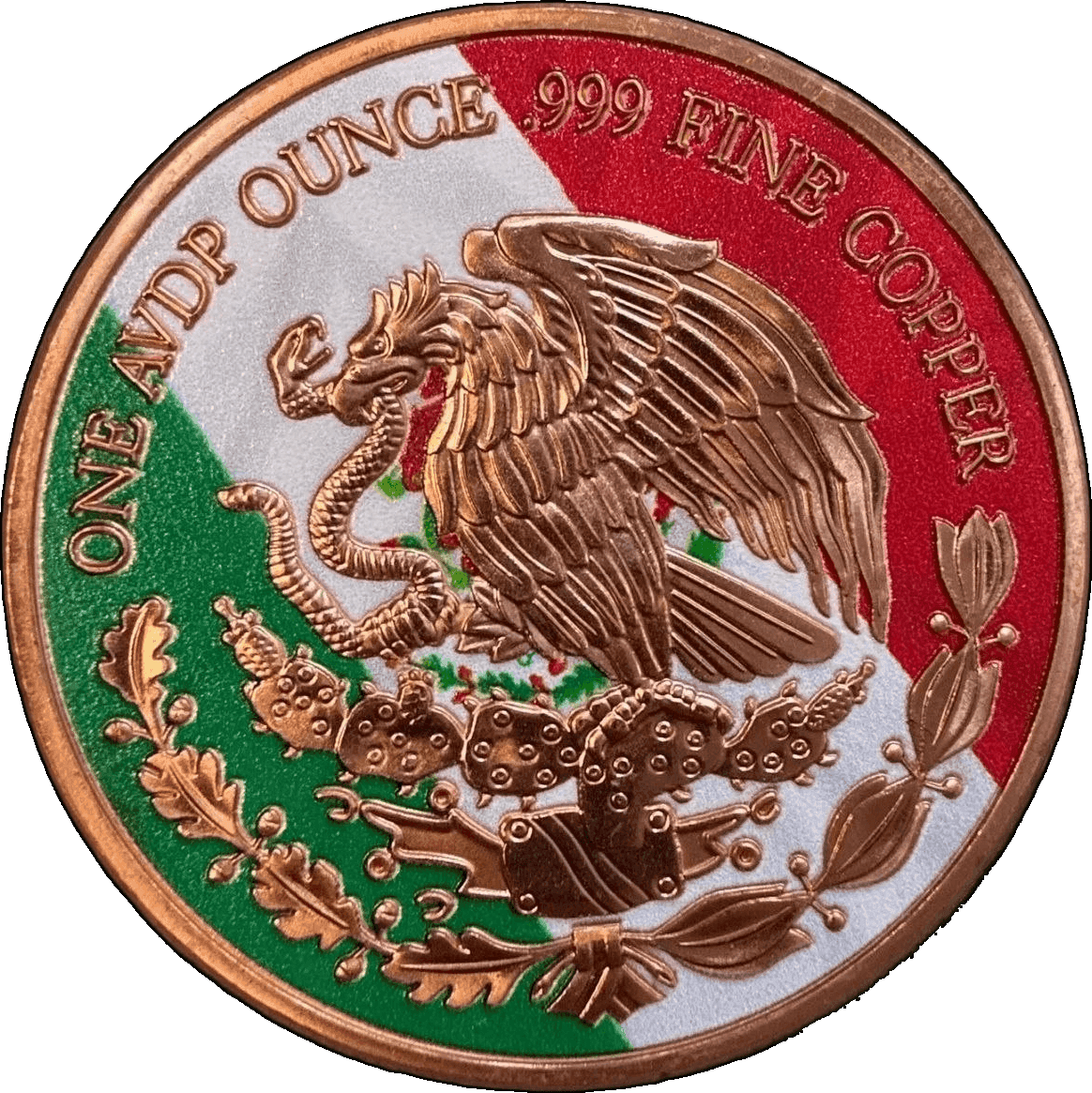 2024 Mexico Libertad Tribute 1 AVDP oz Copper Round — Colorized — back