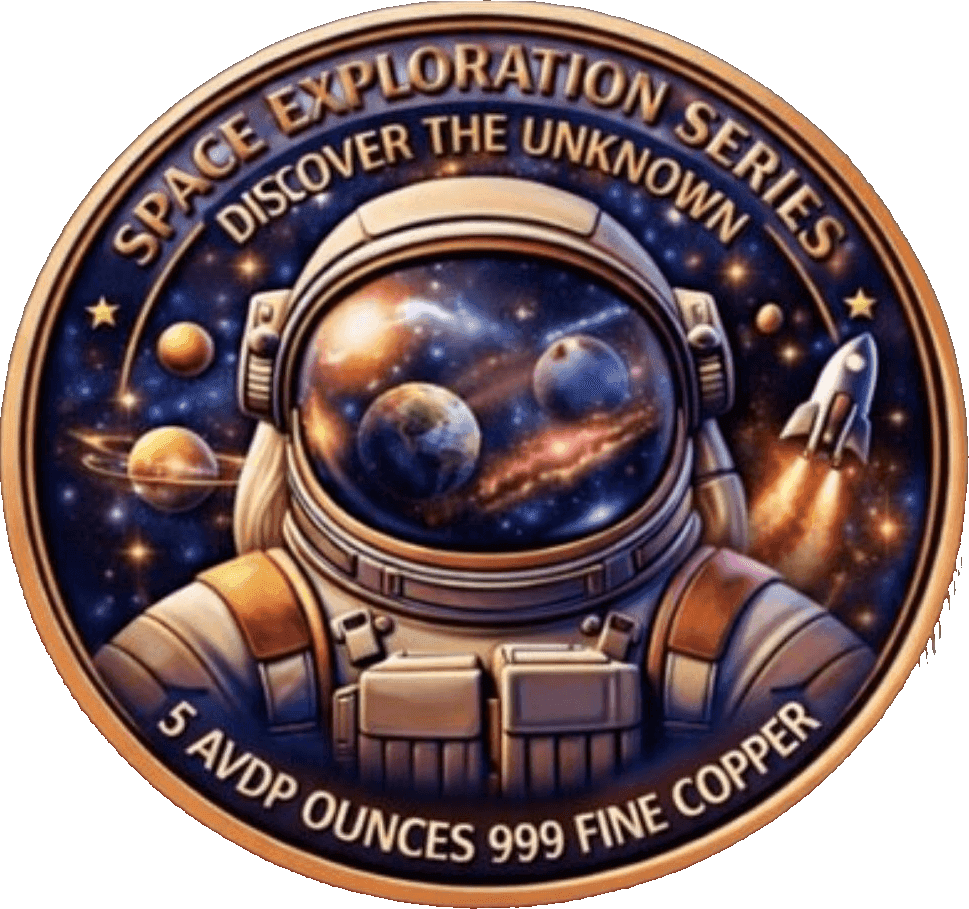 Moon Exploration 5 AVDP oz Copper Round — back