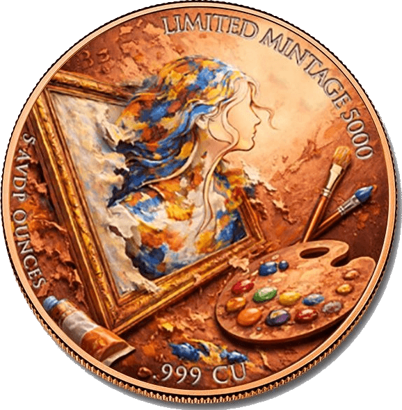 Painter's Reflection 5 AVDP oz Copper Round — back