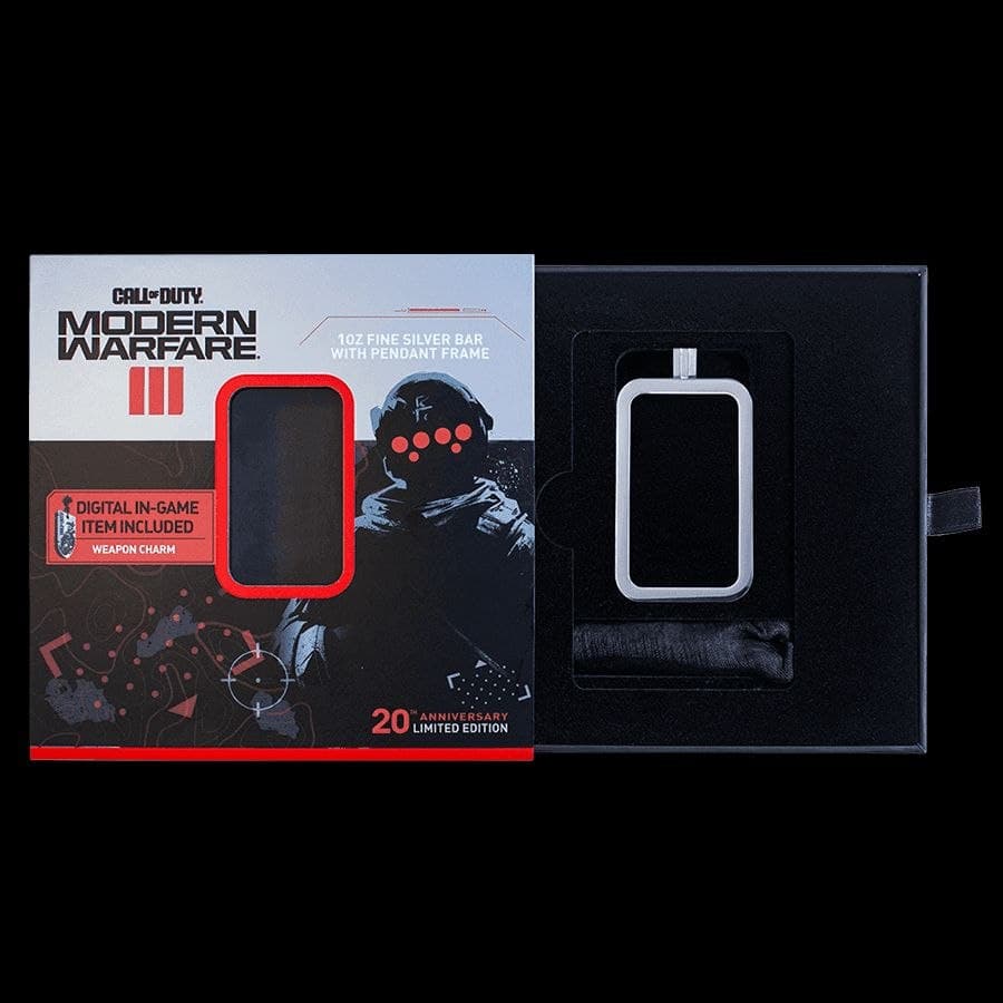 PAMP Suisse 1 oz Silver Bar — Call of Duty: Modern Warfare III, 20th Anniversary Pendant Set — Pendant Frame