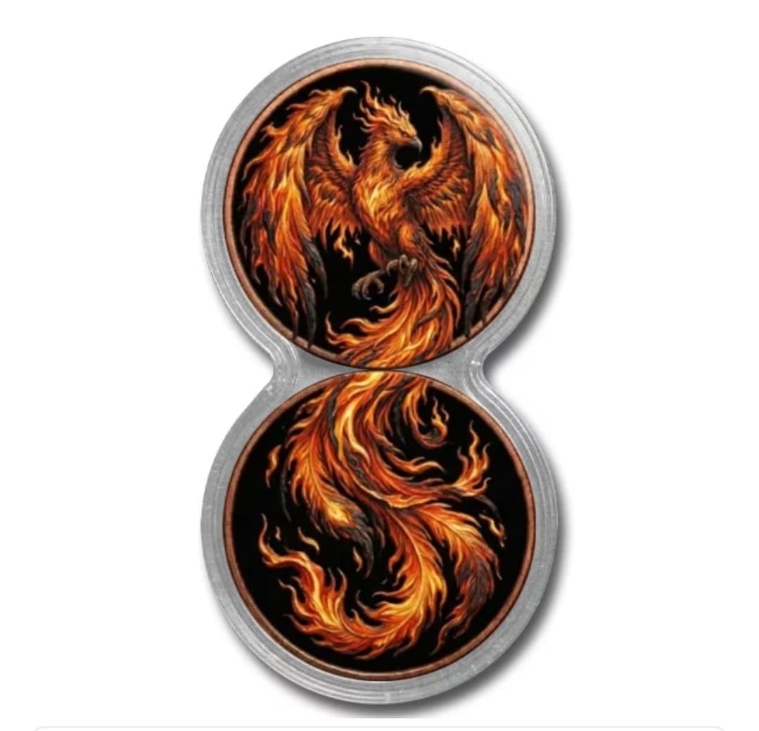 Fiery Phoenix 2 oz Colorized Copper Set — Infinity Capsule — In Capsule