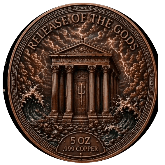 Poseidon, God of the Sea 5 oz Colorized Round — Release 2 of 6 — back
