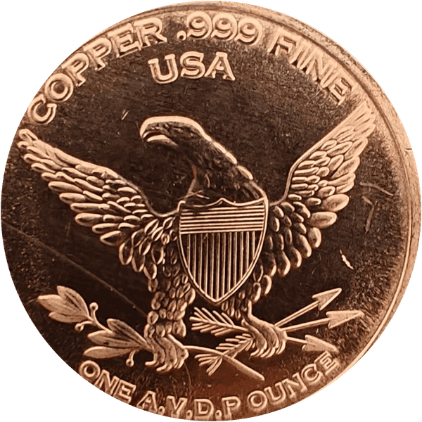 African Wildlife Rhinoceros 1 AVDP oz Copper Round — back