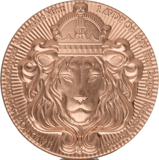 Scottsdale Stacker Lion 1 oz Copper Round — back