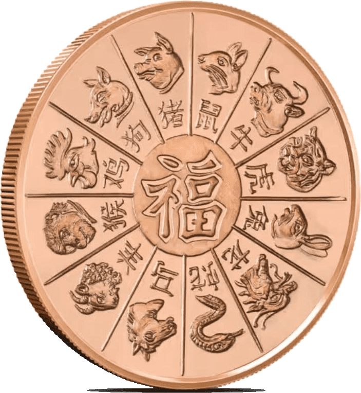 Year of the Snake 5 oz Copper Round — back