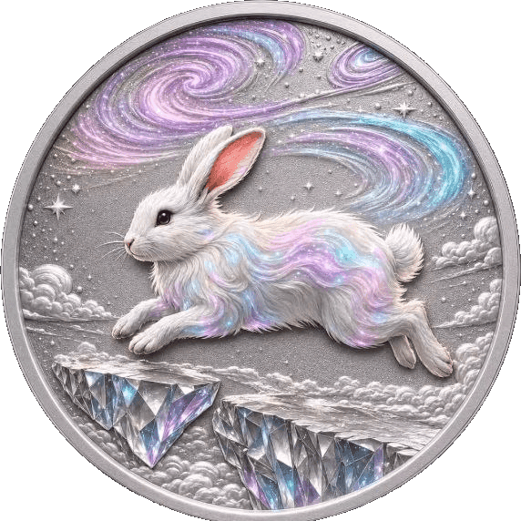 Cosmic Rabbit 1 oz Colorized Copper Round β front