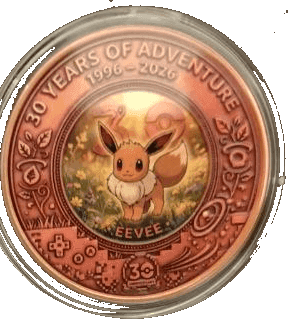 Eevee β 30 Years of Adventure 1 oz Colorized Copper β front