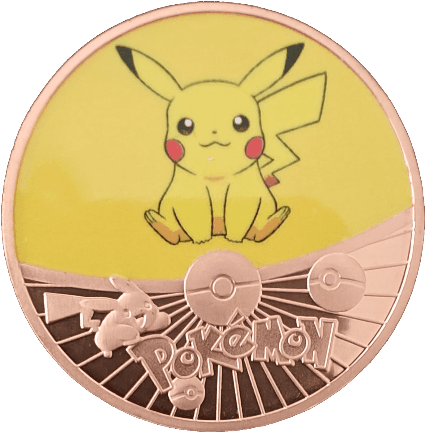 Pikachu 1 AVDP oz Colorized Copper Round β front