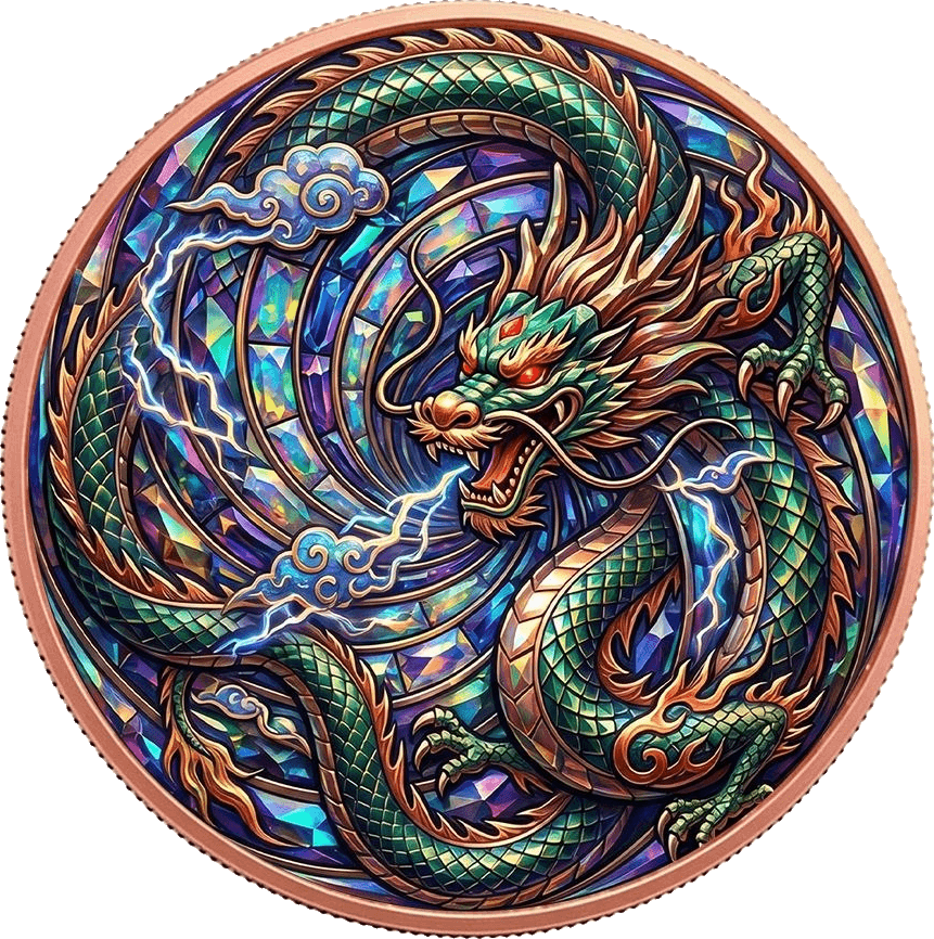 Prismatic Dragon 5 AVDP oz Copper Round β front