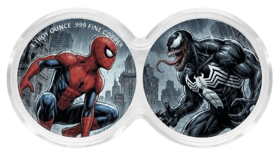 Spider-Man & Venom 2 oz Colorized Copper Set β Infinity Capsule