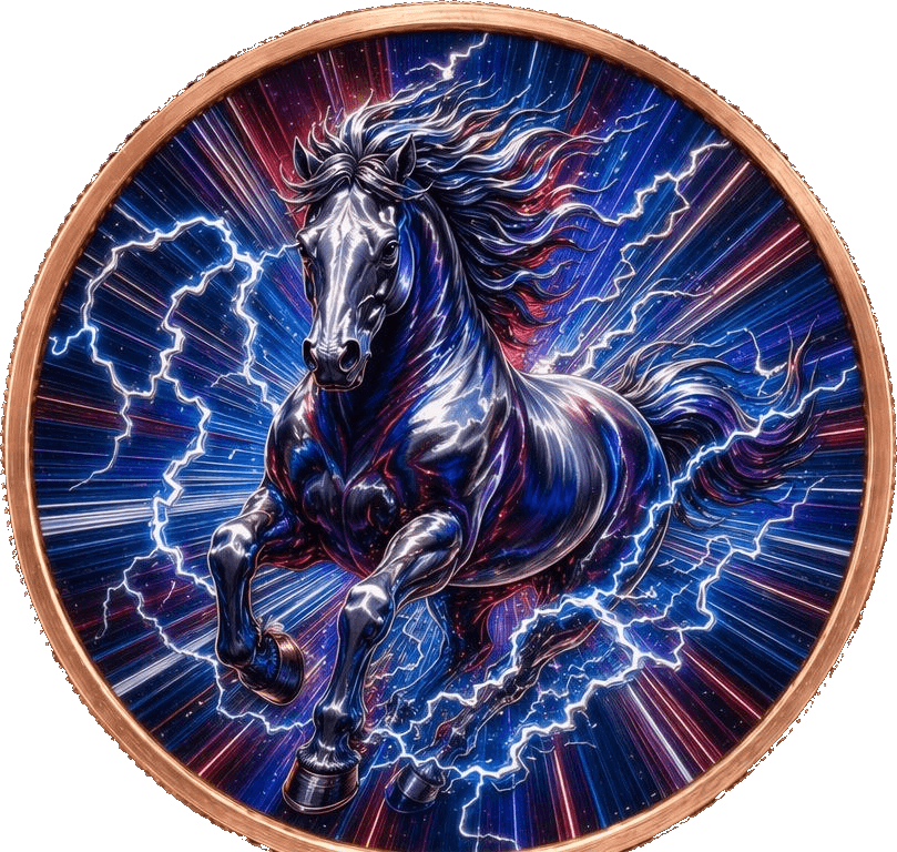 Storm Stallion 5 AVDP oz Copper Round β front