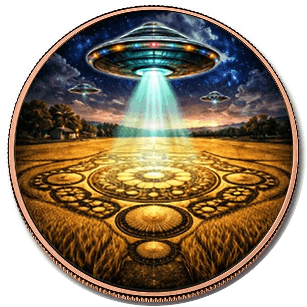 UFO Encounter 5 oz Colorized Copper Round β front