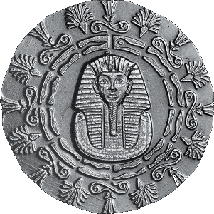 Tutankhamun 1/4 oz .999 Fine Silver Round β Antique Finish β front
