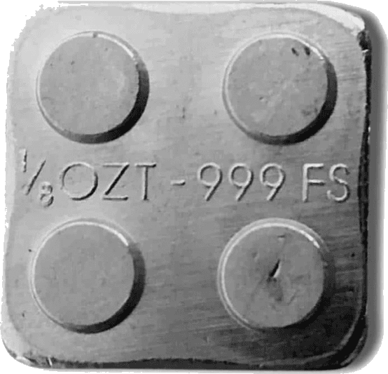 Building Brick 1/8 Troy oz .999 Fine Silver β front