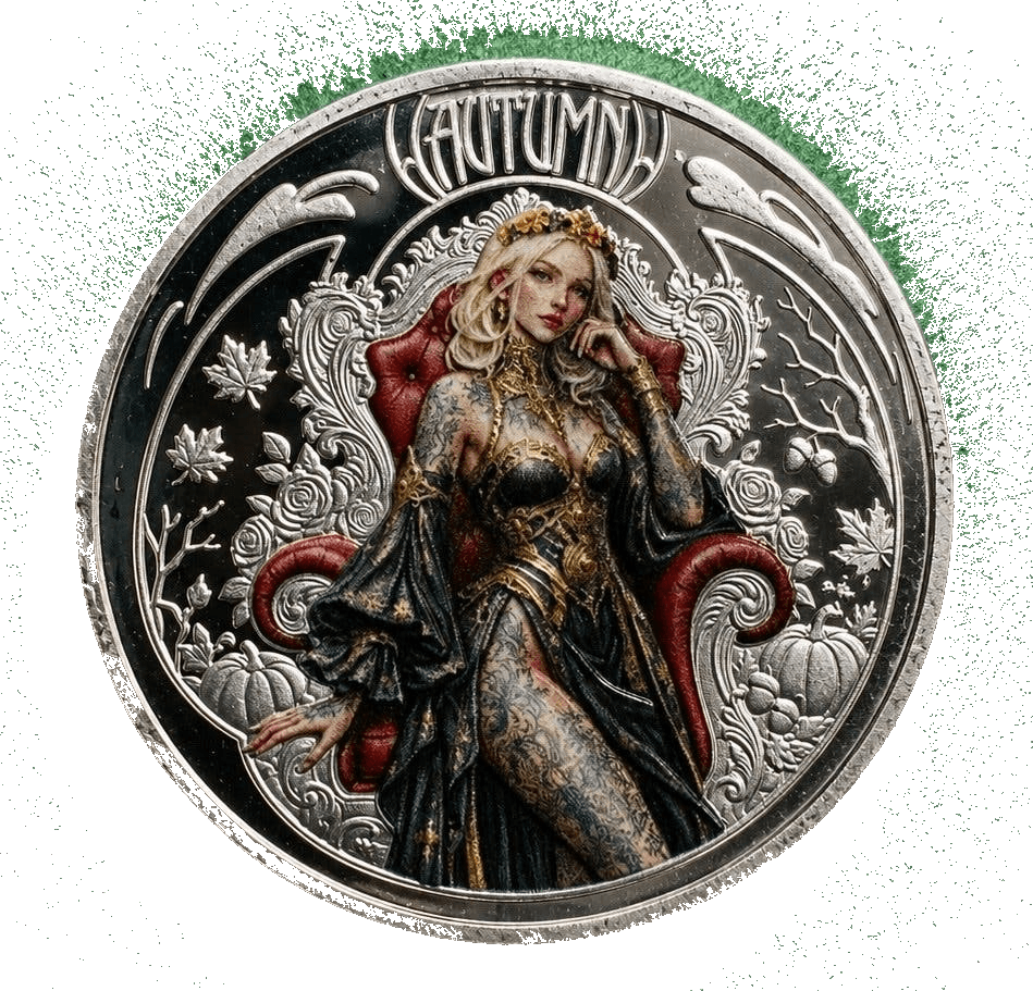 Autumn 1 oz Silver-Plated Copper Round β front